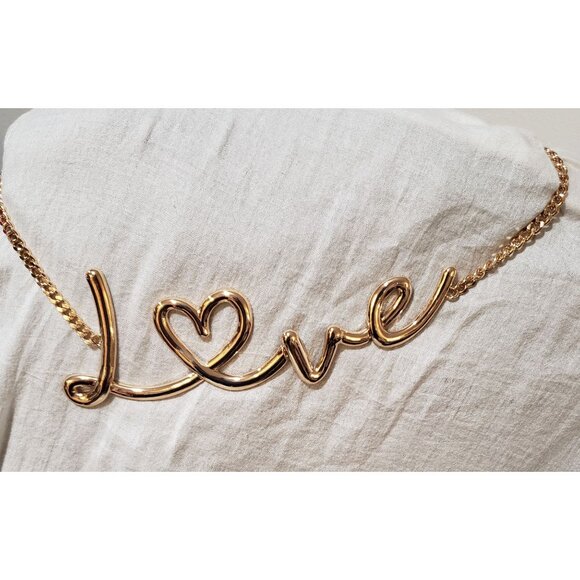 ASOS Curve Accessories - Asos Curve Goldtone LOVE Chain Belt NWOT Size 2X  48" Long